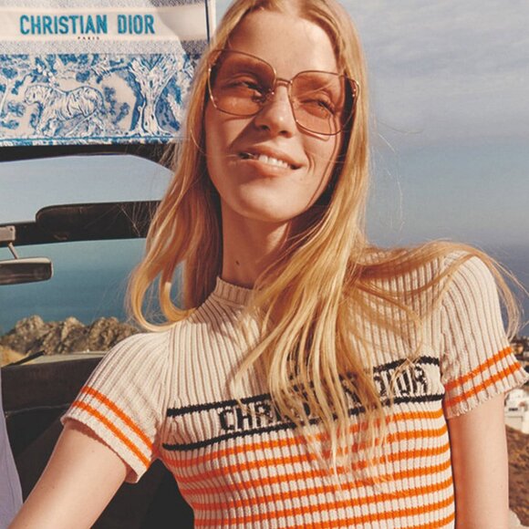 Dior MISSDIOR B2U Women Sunglasses Gold Pink Butterfly CD40095U 10Y BRAND NEW - Picture 9 of 14